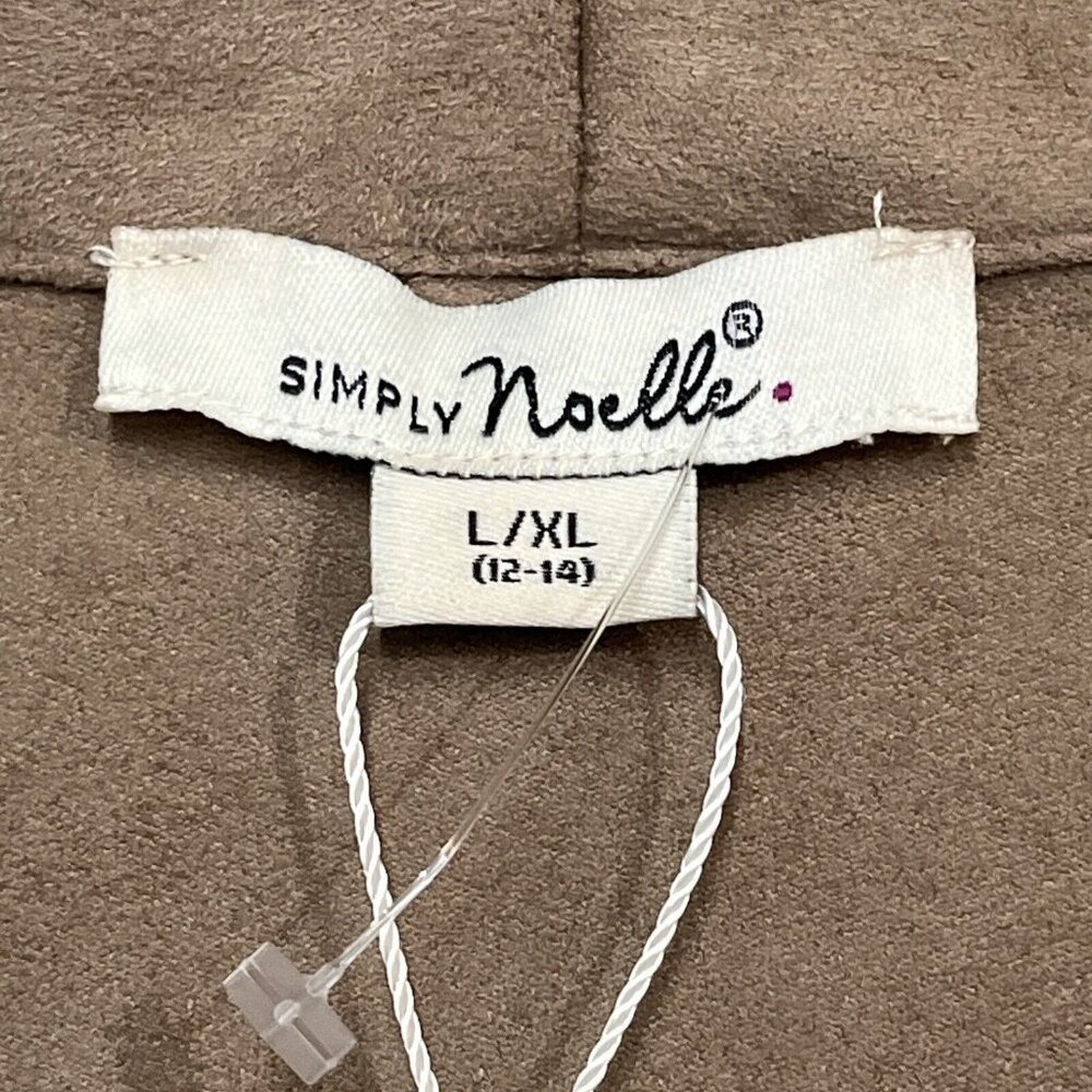 Simply Noelle Tan Faux Suede Convertible Zip Off Jacket Dusters Womens L XL - Picture 6 of 8